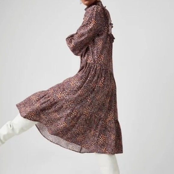 French Connection Women’s Faith Tiered Midi High Neck Ruffle New Dress size 10 - Picture 4 of 16